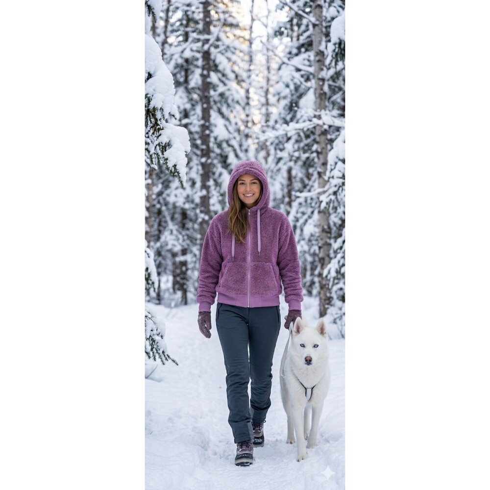 ATHLETA NWT Cozy Sherpa Reversible Maple Red Very Soft Jacket Sz L MSRP $138.00